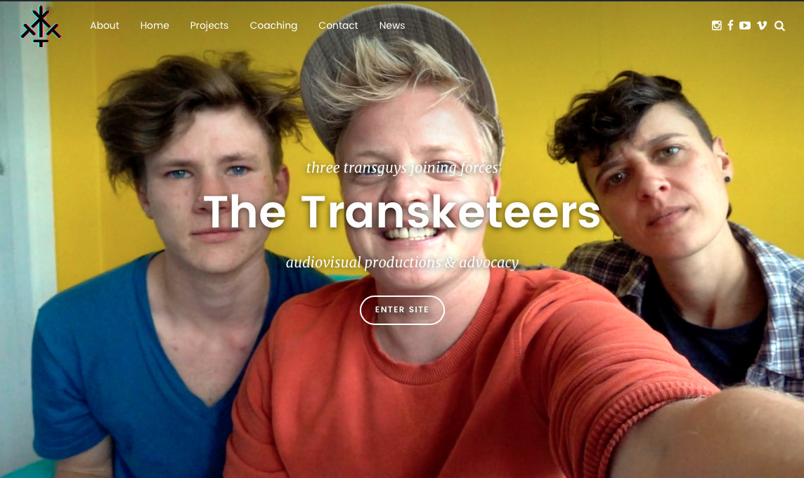 Transketeers website home beginscherm screenshot